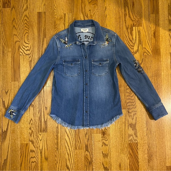 Thelma Deluxe Embroidered Love Now Denim Shirt - Picture 5 of 16